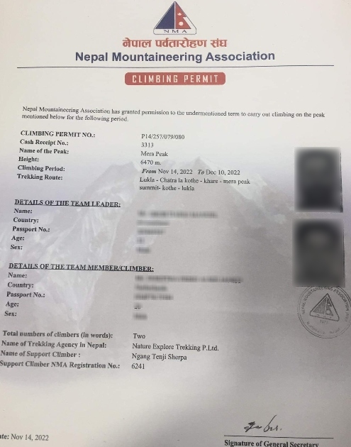 5:Trekking peak climbing and mountaineering permit